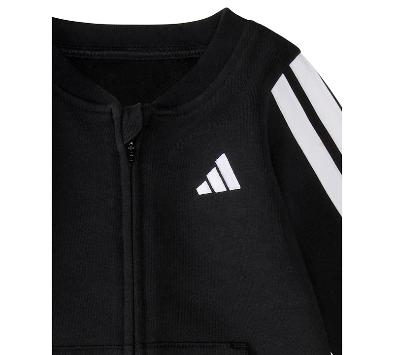 adidas Baby Boys French Terry Round Neck Long Sleeve Coverall