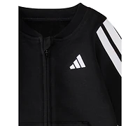 adidas Baby Boys French Terry Round Neck Long Sleeve Coverall