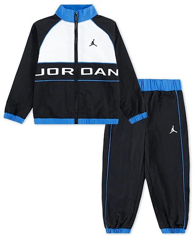 Jordan Little and Toddler Boys 2-Piece Wind Breaker Piping Jacket Pants Set