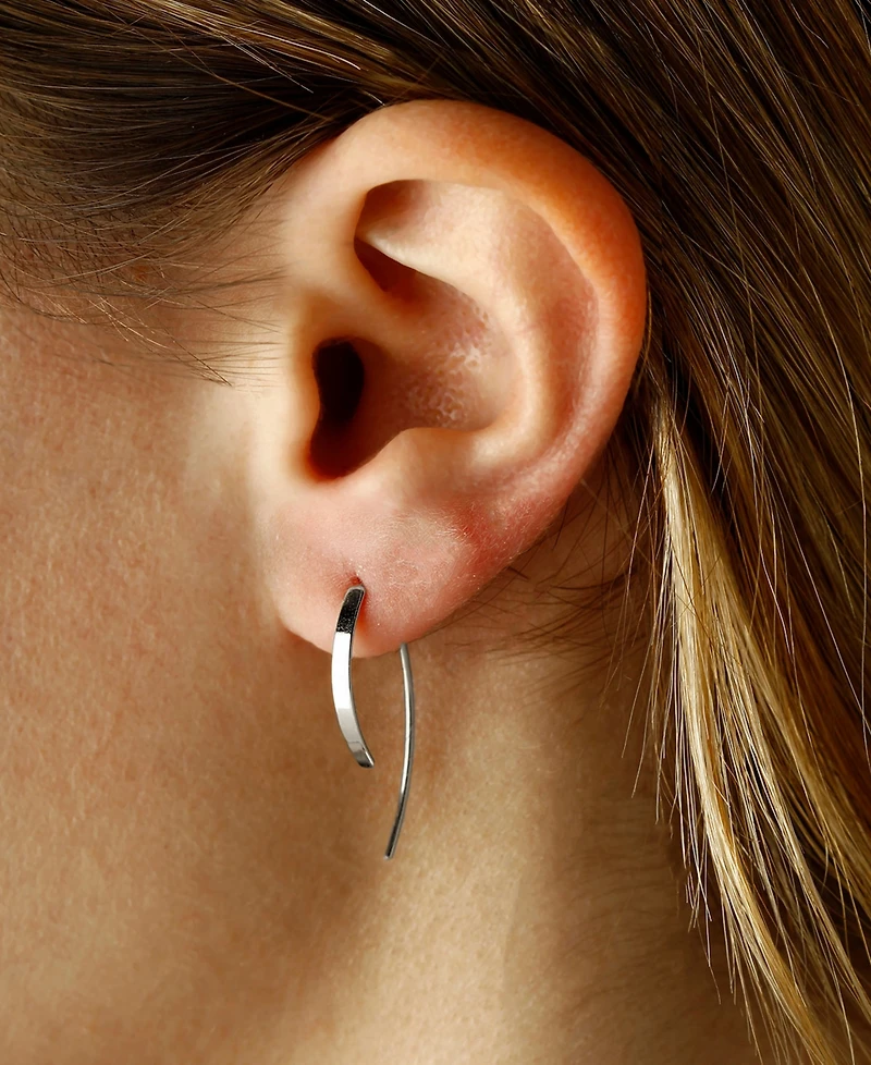 Simple Sweep Drop Earrings Set 14k Gold