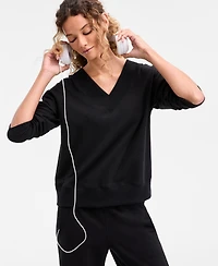 Id Ideology Women's Fleece V-Neck Sweatshirt, Created for Macy's