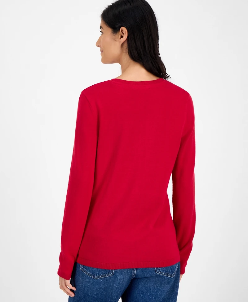 Tommy Hilfiger Women's Lucy Cotton Ornament Graphic Sweater