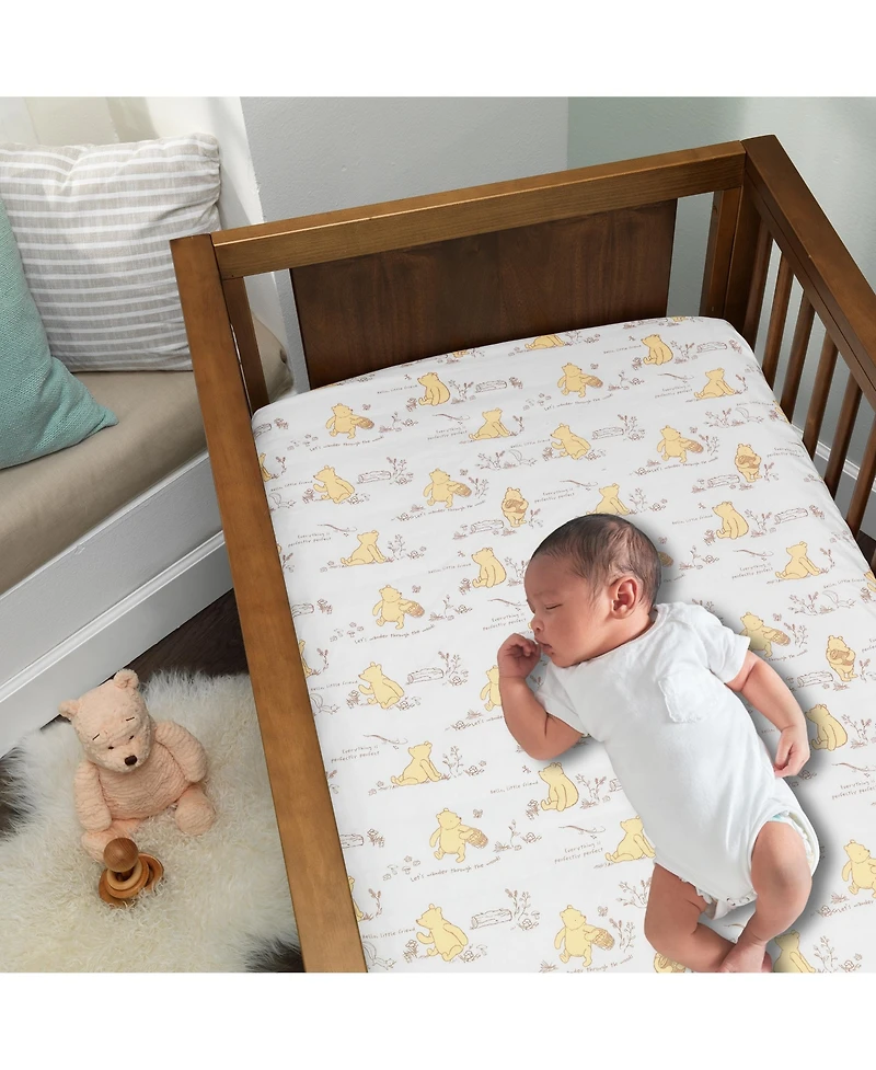 Lambs & Ivy Baby Disney Storytime Pooh 3-Piece Nursery Crib Bedding Set