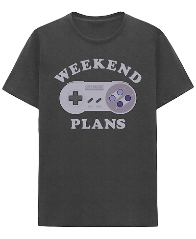 Hybrid Apparel Men's Short Sleeve Nintendo Weekend Plans Graphic T-Shirt