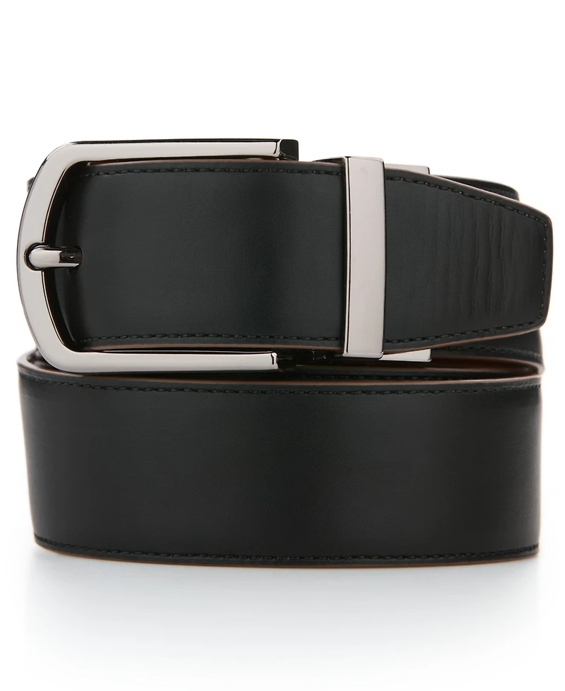 Perry Ellis Portfolio Men's Burnished Reversible Leather Dress Belt