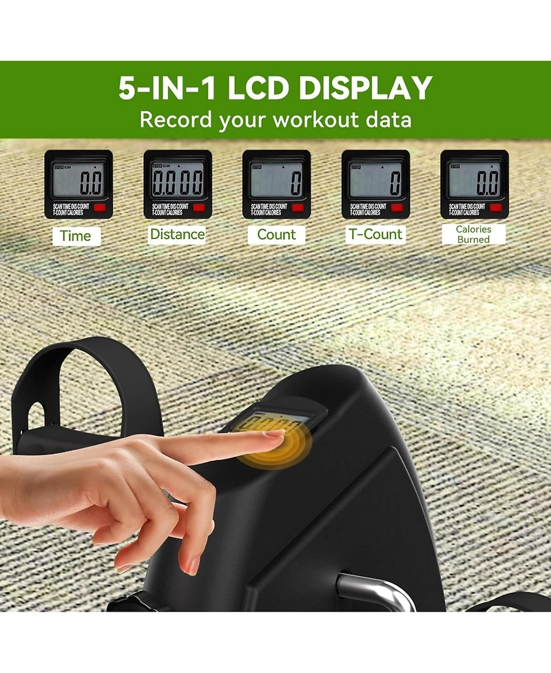 Under Desk Bike Pedal Exerciser, Mini Exercise Bike Portable Peddler Sitting for Seniors with Lcd Display