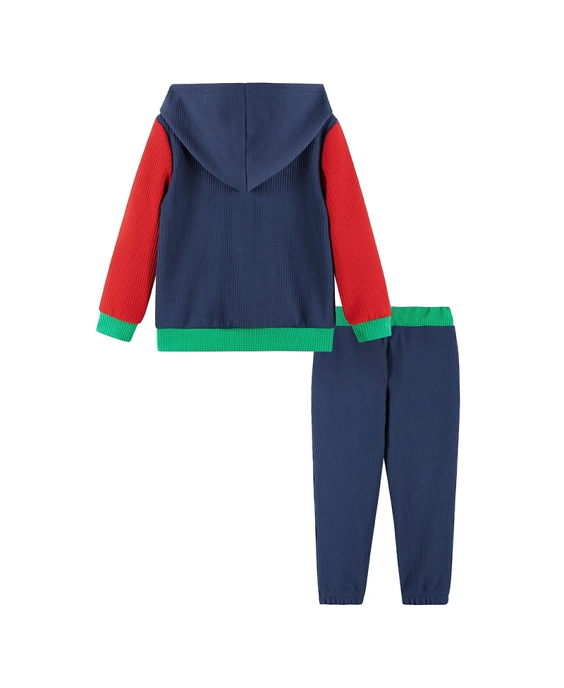 Andy & Evan Toddler/Child Boys Navy Chunky Waffle Lounge Set