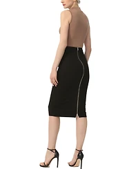 kimi + kai Women's Exposed Back Zip Pencil Skirt