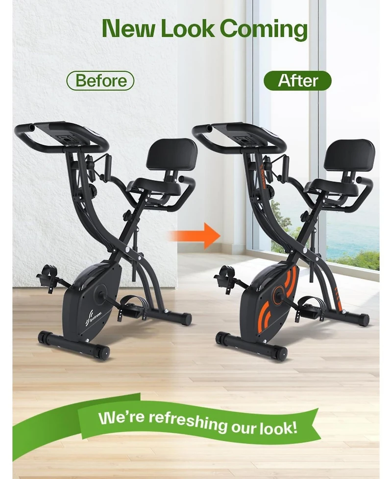 4 in 1 Indoor Cycling Bike with 16 Level Magnetic Resistance Training Bike with Arm Resistance Band