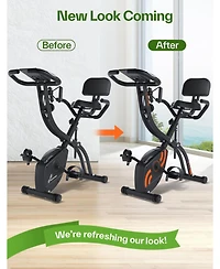 4 in 1 Indoor Cycling Bike with 16 Level Magnetic Resistance Training Bike with Arm Resistance Band