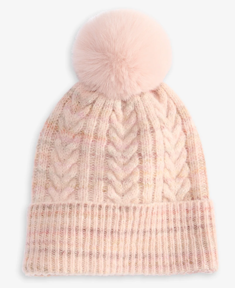 Style & Co Women's Space Dye Cable Knit Beanie, Macy's Exclusive
