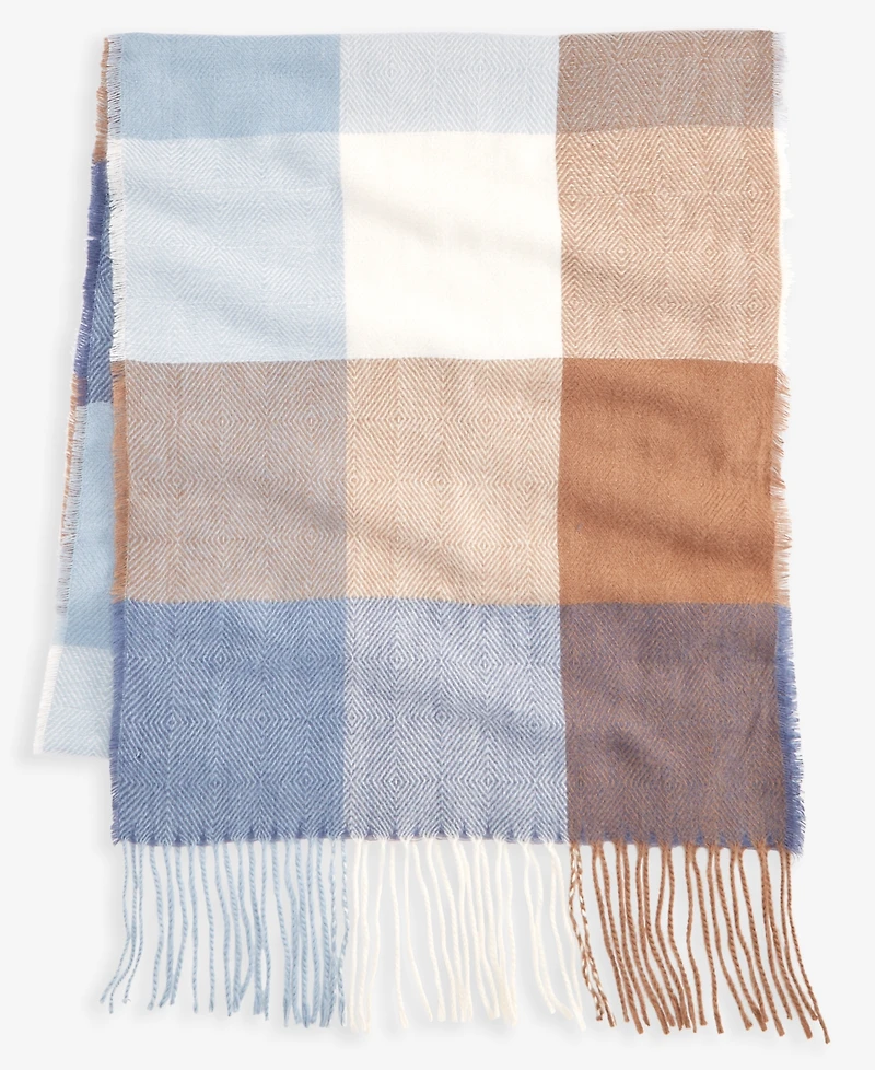 Style & Co Women's Chevron Weave Buffalo Plaid Scarf, Macy's Exclusive