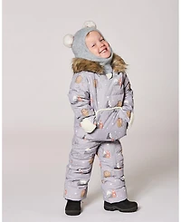Deux par Baby Boy One-Piece Snug Snowsuit Designed for Car Seat Gray Bear Print - Baby|Toddler