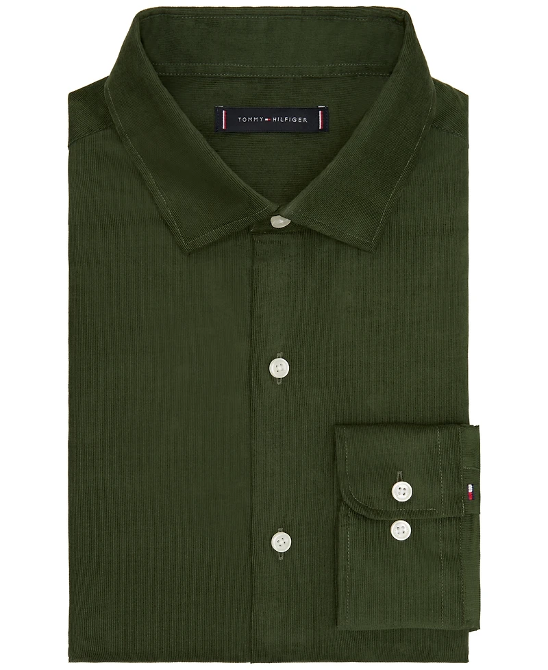 Tommy Hilfiger Men's Regular Fit Corduroy Dress Shirt