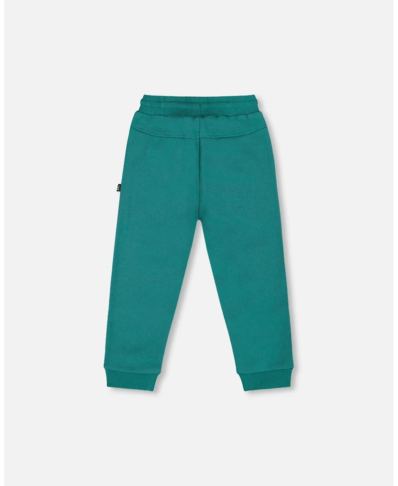 Deux par Big Boys Fleece Sweatpants with Articulated Knees Forest Green