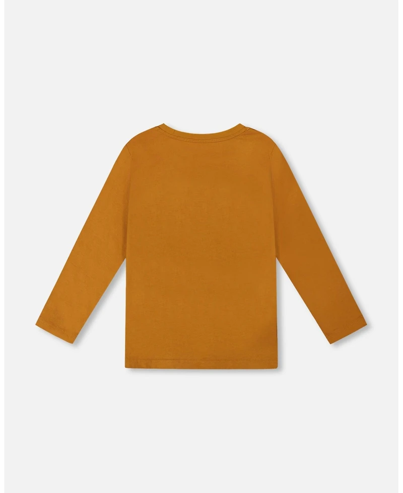 Deux par Boy Long Sleeve Cotton Jersey Tee Shirt
