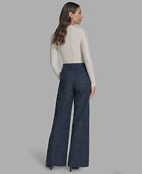 Bcbg Women's Textured Wide-Leg Jeans
