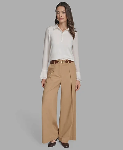 Bcbg Women's Pleated Wide-Leg Pants
