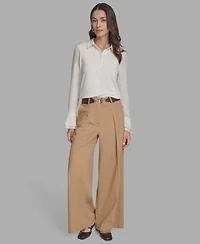 Bcbg Women's Pleated Wide-Leg Pants