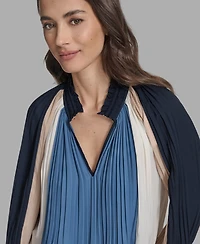 Bcbg Women's Long Sleeve Pleated Top