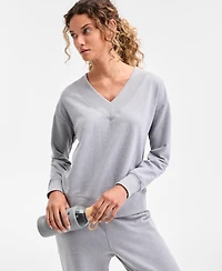 Id Ideology Women's Fleece V-Neck Sweatshirt, Created for Macy's