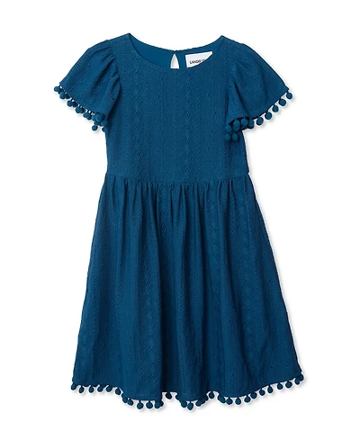 Lands' End Girls Lace Short Sleeve Dress