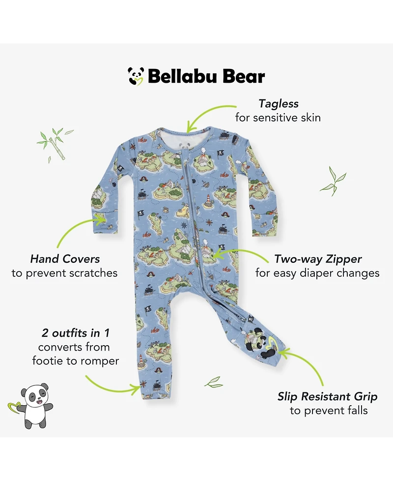 Bellabu Bear Baby Boys or Girls Pirate Cove Convertible Footie