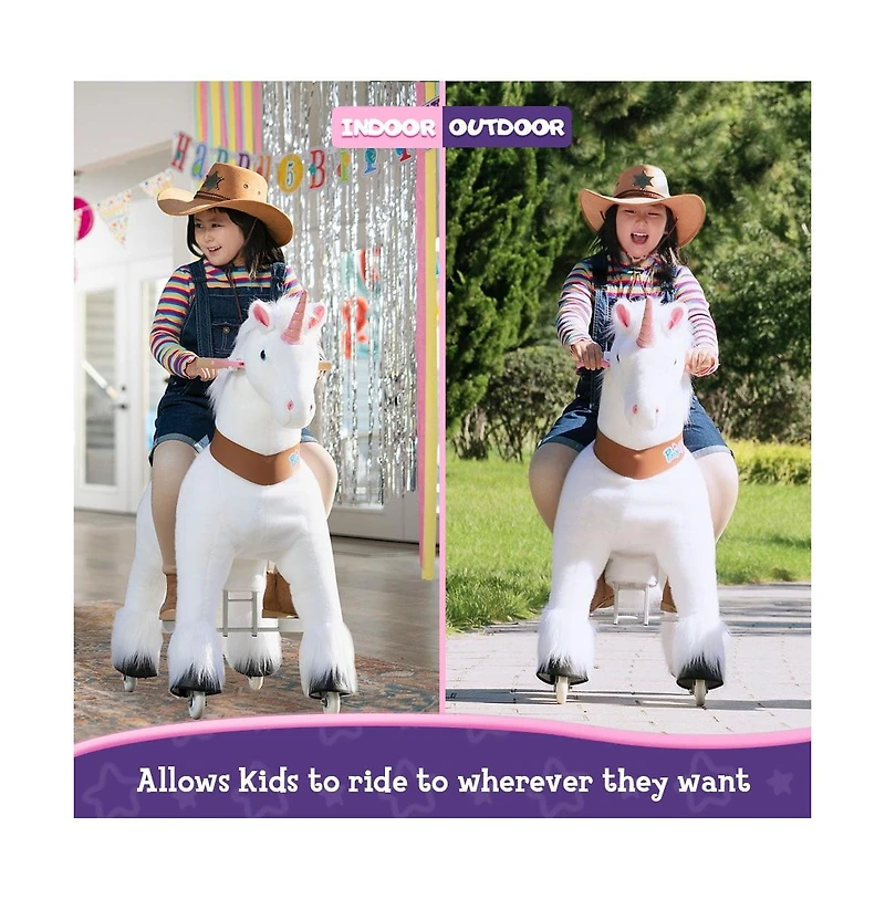 PonyCycle Ride-on Unicorn White Model U Size 5 for Age 7-12