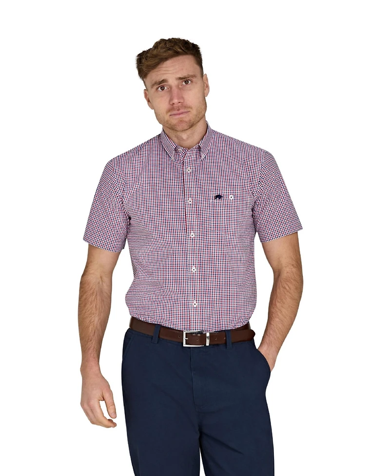 Raging Bull Big & Tall Short Sleeve Graph Check Poplin Shirt
