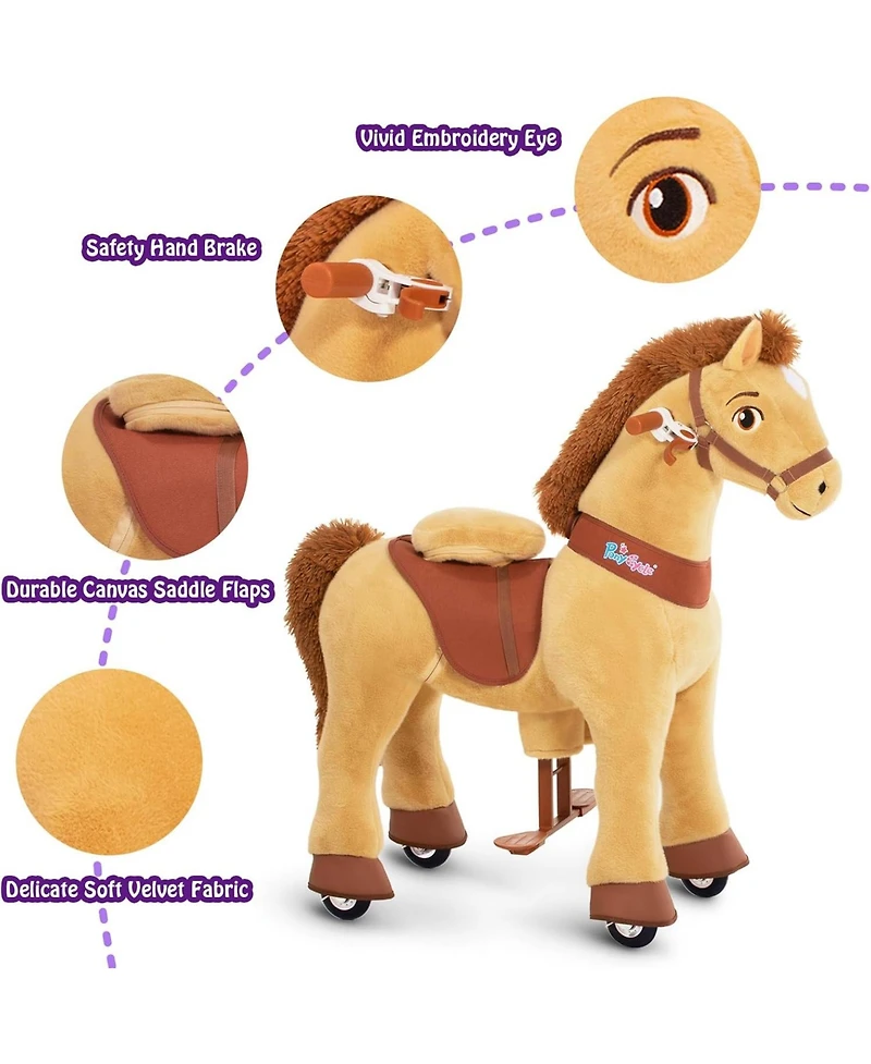 PonyCycle Ride-on Horse Light Brown Model E Size for -4 Years