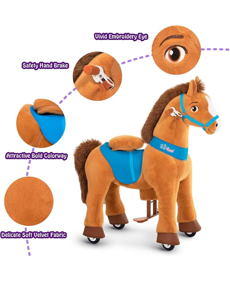 PonyCycle Ride-on Horse Brown Model E Size 4 for 4-7 Years