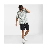 Campus Sutra Men's Sage Green & Powder White Buffalo Check Shirt