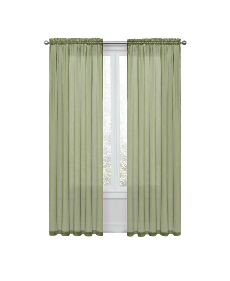 Kate Aurora Basic 2 Pack Sheer Voile Home Window Curtains - 52 in. W x 84 L