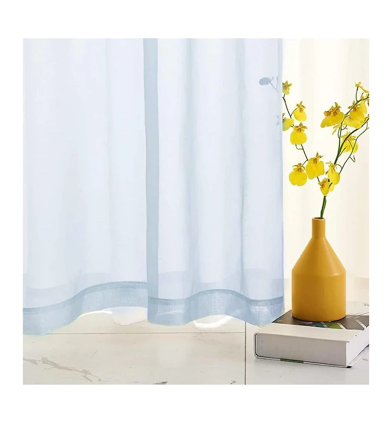 Kate Aurora Basic 2 Pack Sheer Voile Home Window Curtains - 52 in. W x 84 L