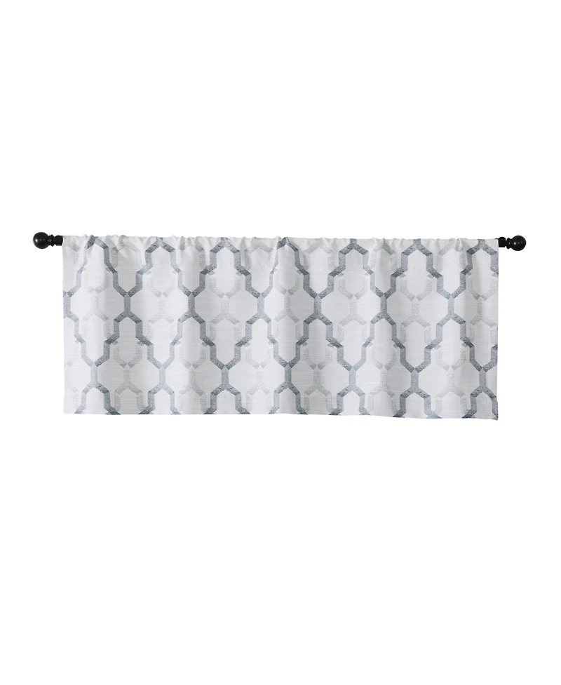 Kate Aurora Living Shabby Trellis Clover Rod Pocket Window Curtain Valances - 56 in. W x 14 L, Turquoise