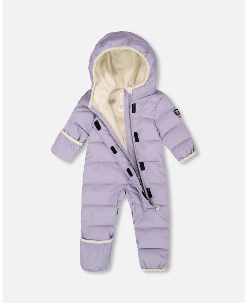 Deux par Baby Girls One-Piece Cloud Compressible Snowsuit Designed for Car Seat Purple Gray