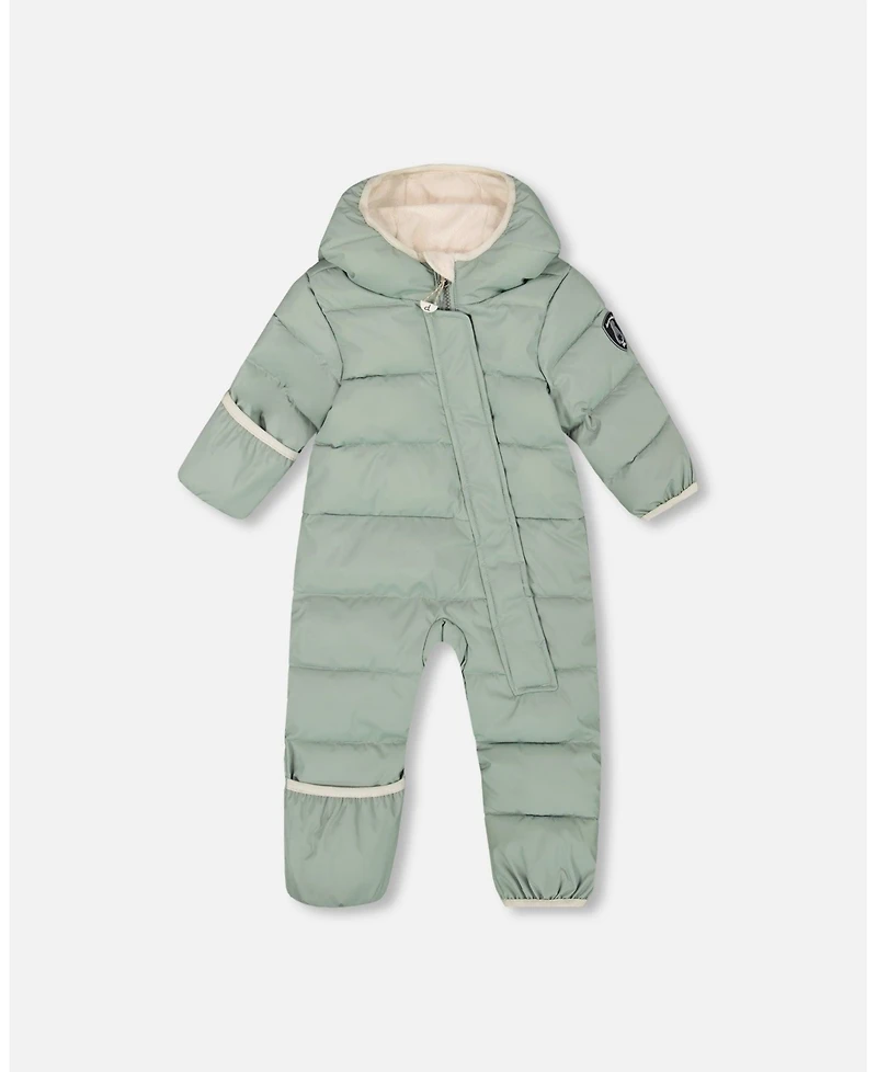 Deux par Baby Boy One-Piece Cloud Compressible Snowsuit Designed for Car Seat Sage Green