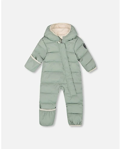 Deux par Baby Boy One-Piece Cloud Compressible Snowsuit Designed for Car Seat Sage Green
