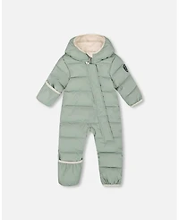 Deux par Baby Boy One-Piece Cloud Compressible Snowsuit Designed for Car Seat Sage Green