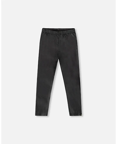 Deux par Big Girls Shiny Stretch Jersey Leggings Black