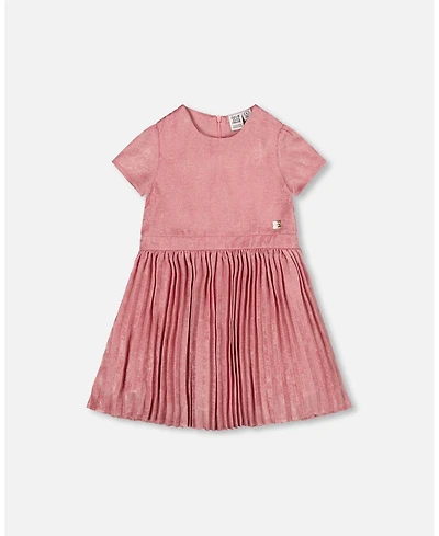 Deux par Girl Short Sleeve Dress with Pleated Skirt Dusty Pink - Toddler|Child