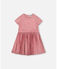 Deux par Girl Short Sleeve Dress with Pleated Skirt Dusty Pink - Toddler|Child