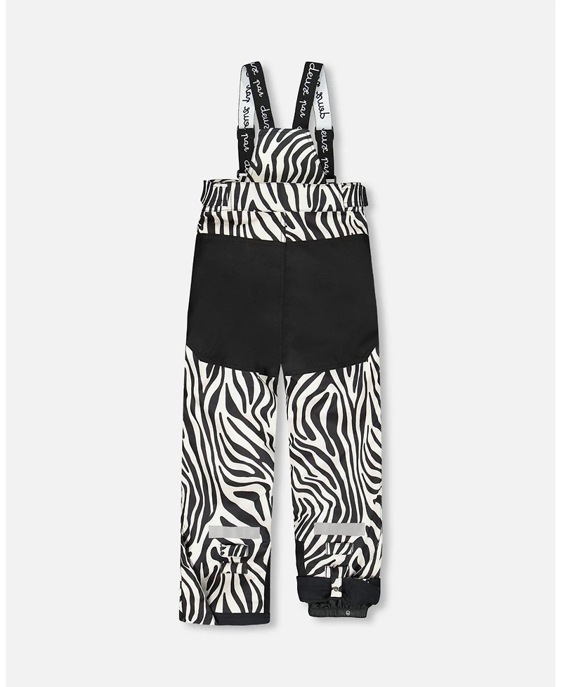 Deux par Girl Two-Piece Teknik Snowsuit Zebra Print