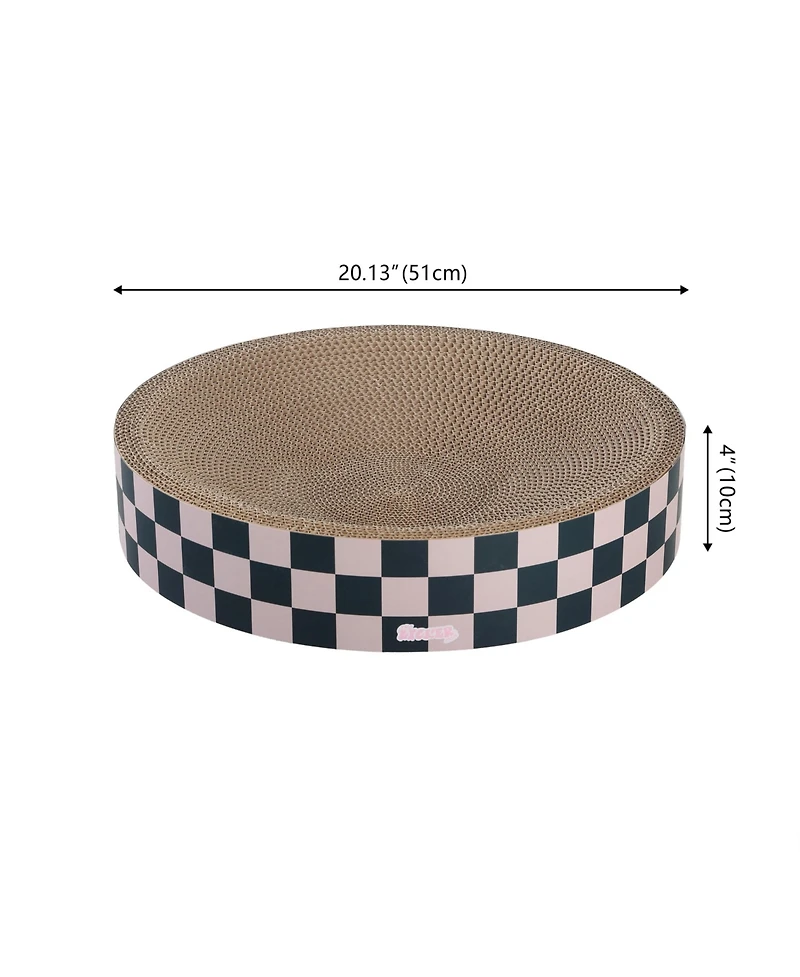 The Licker Store Nelson 20.13" Modern Cardboard Round Bowl Cat Scratcher with Catnip