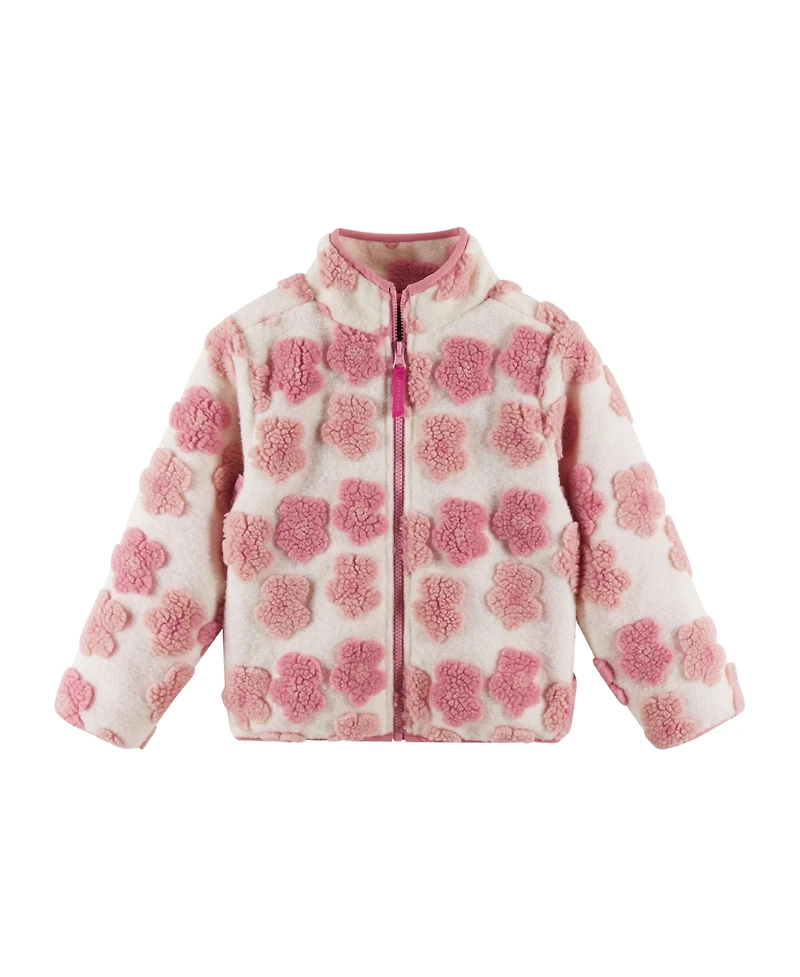 Andy & Evan Toddler/Child Girls Floral Applique Faux Shearling Jacket