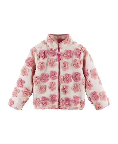 Andy & Evan Toddler/Child Girls Floral Applique Faux Shearling Jacket
