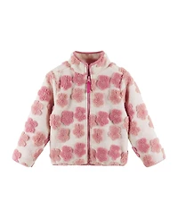 Andy & Evan Toddler/Child Girls Floral Applique Faux Shearling Jacket