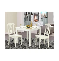 East West Furniture Dining Room Set Linen White