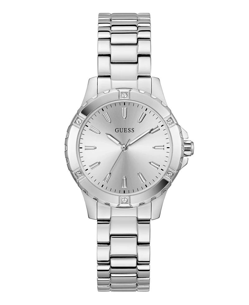 Guess Women's Silver Tone Analog Watch, 35mm