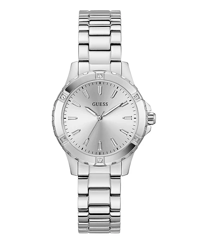 Guess Women's Silver Tone Analog Watch, 35mm